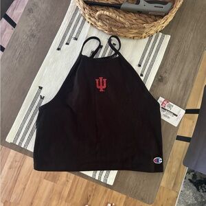 Champion Black Halter Top with Red Emblem